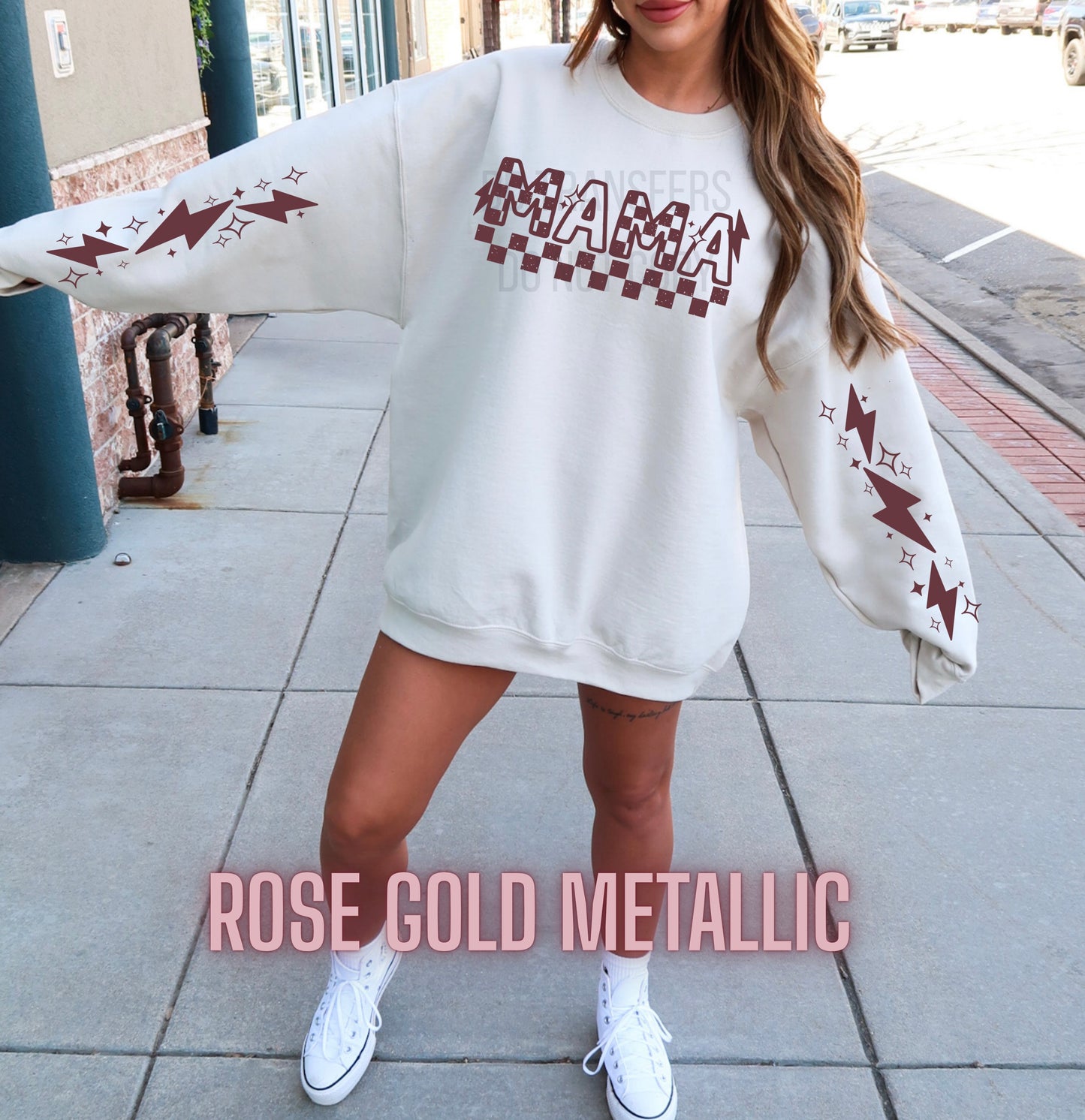Mama Single Color  * ROSE GOLD METALLIC INK* Single Color Screen Print Transfer