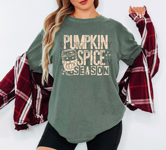 Pumpkin Spice Season Single Color  * BEIGE INK* Single Color Screen Print Transfer