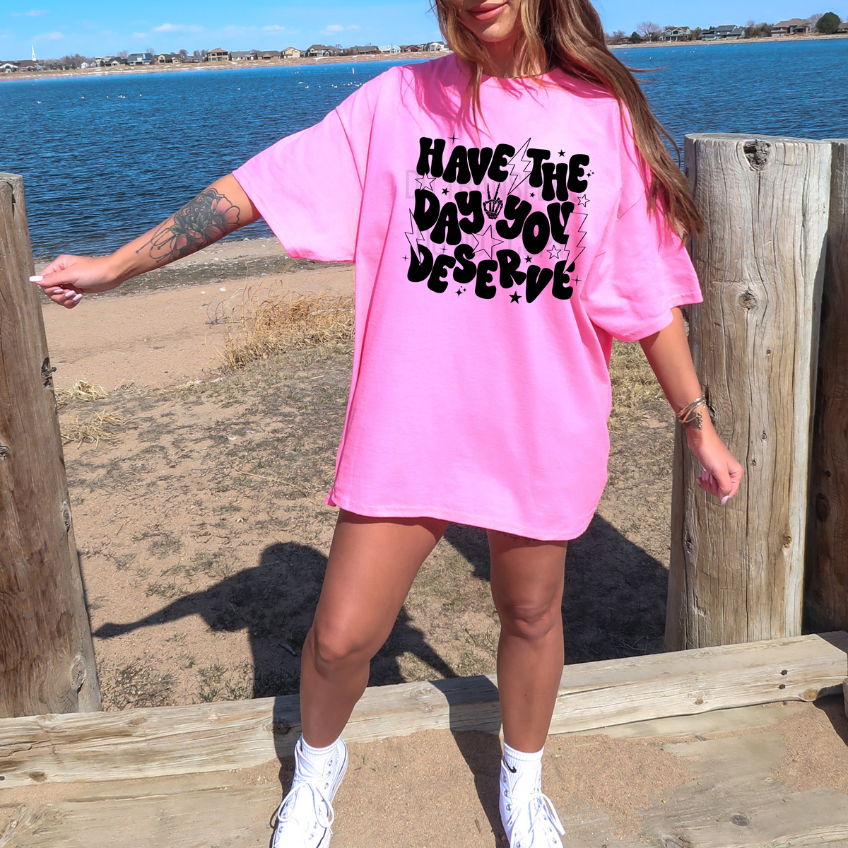 Have The Day You Deserve Single Color  *BLACK INK* Single Color Screen Print Transfer