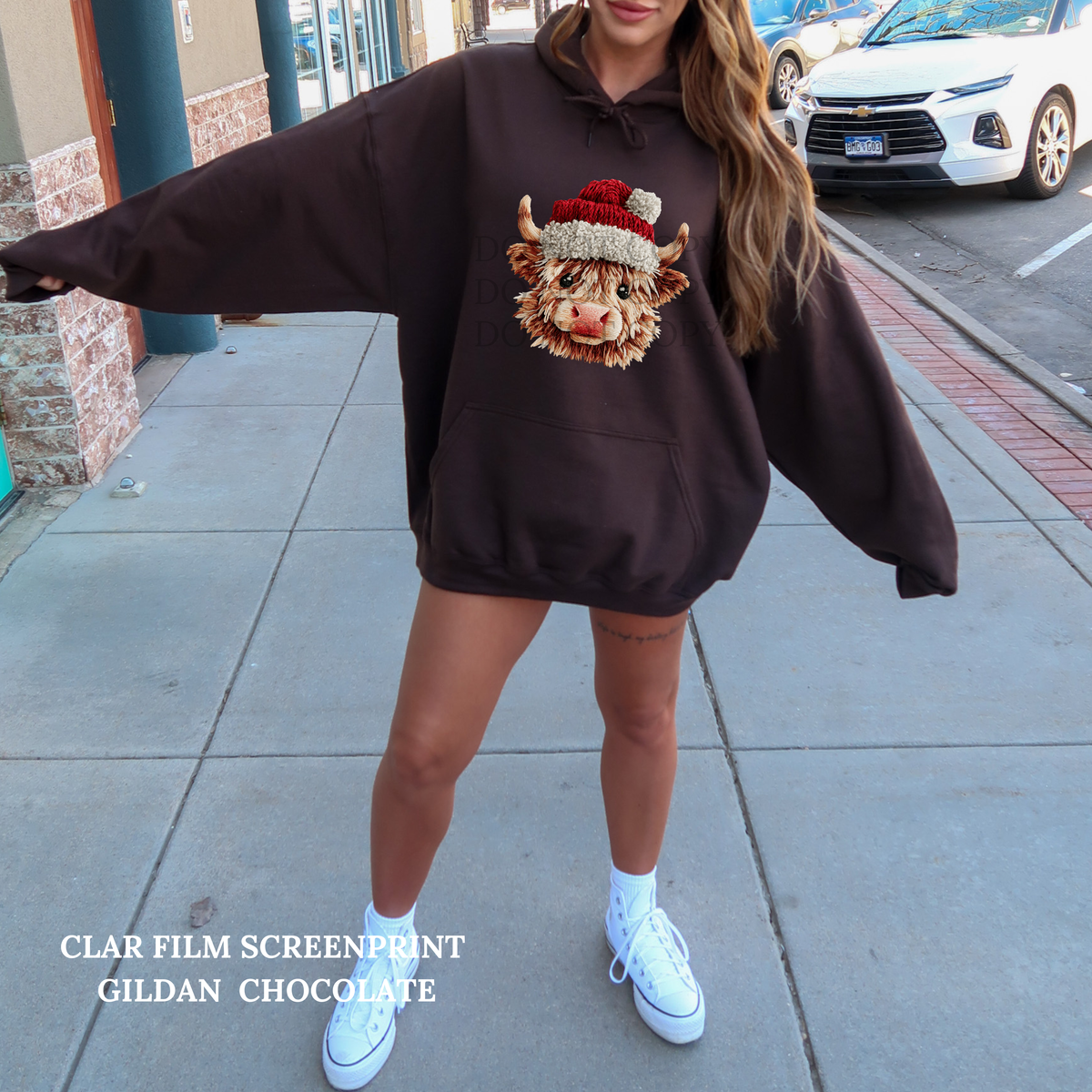 Faux Yarn Highland Cow-Clear Film