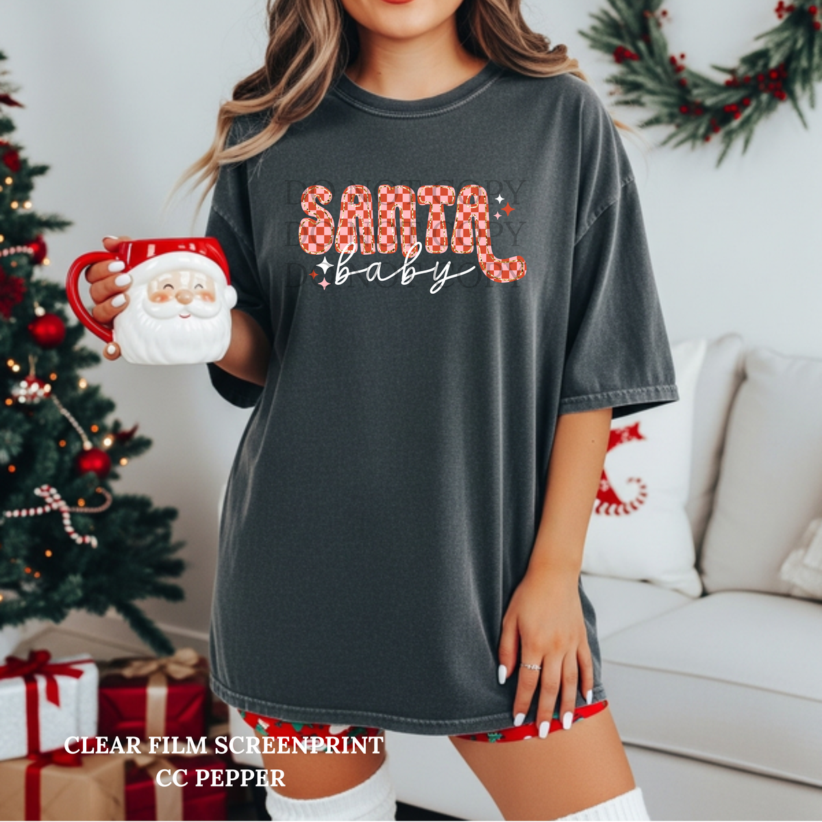 Santa Baby Checker -Clear Film