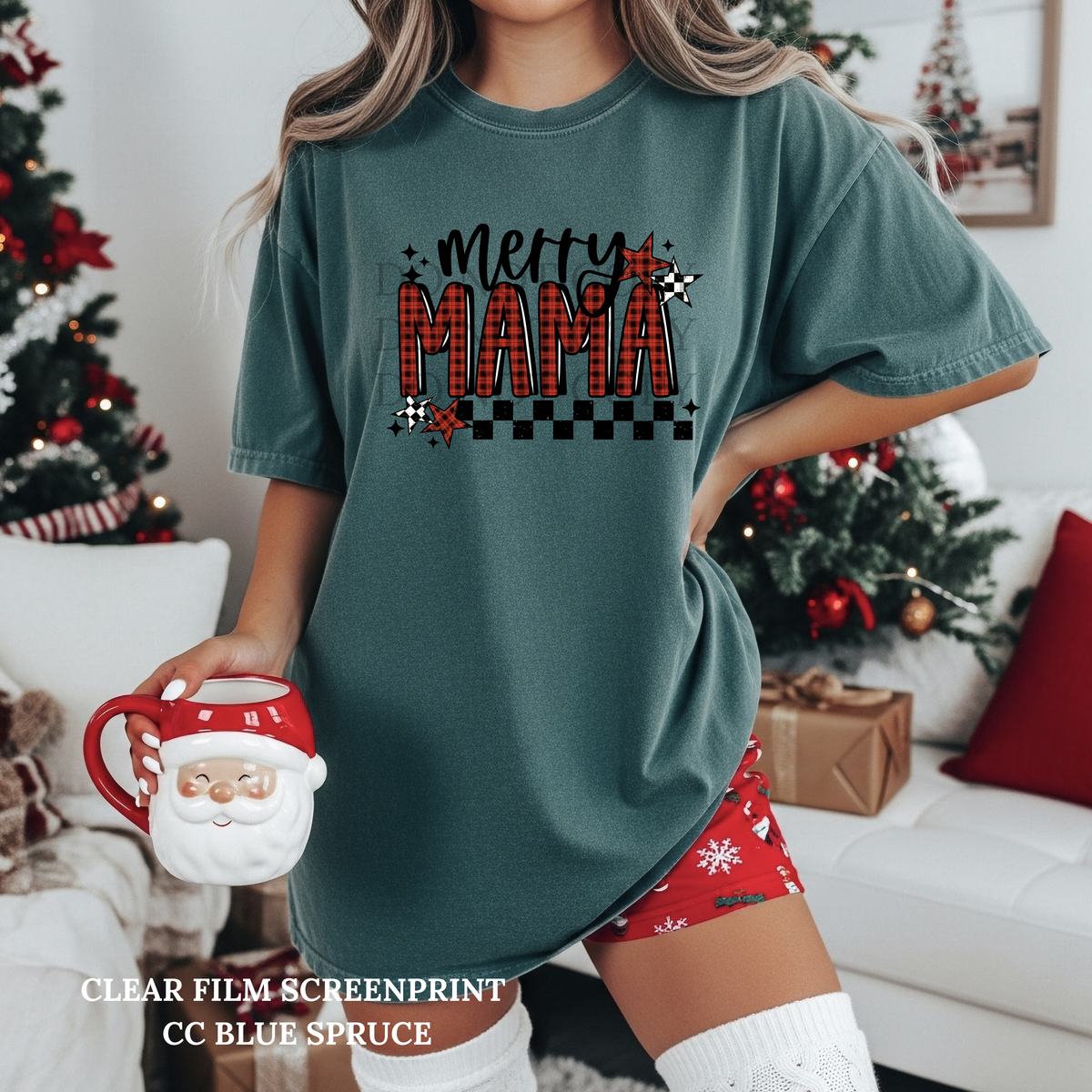 Mama Merry Plaid -Clear Film