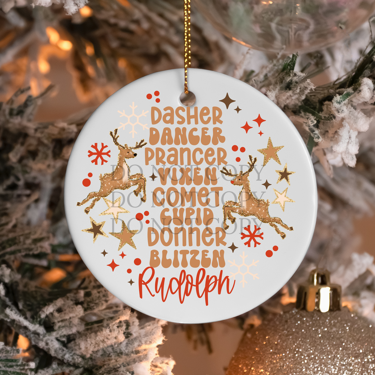Reindeer Names UV Ornament Decal