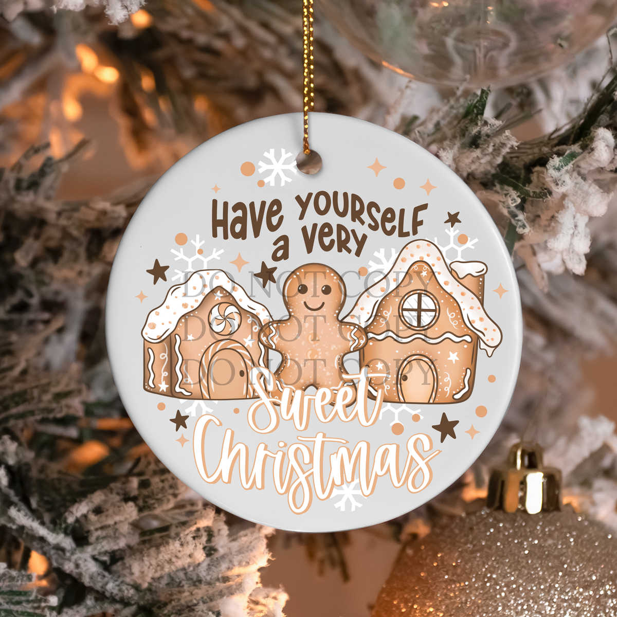Sweet Christmas Gingerbread UV Ornament Decal