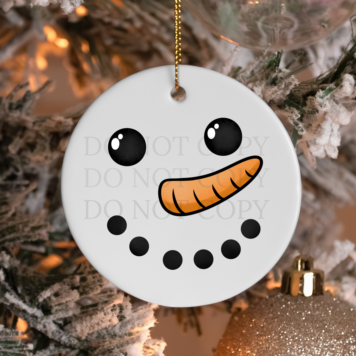 Snowman Face UV Ornament Decal