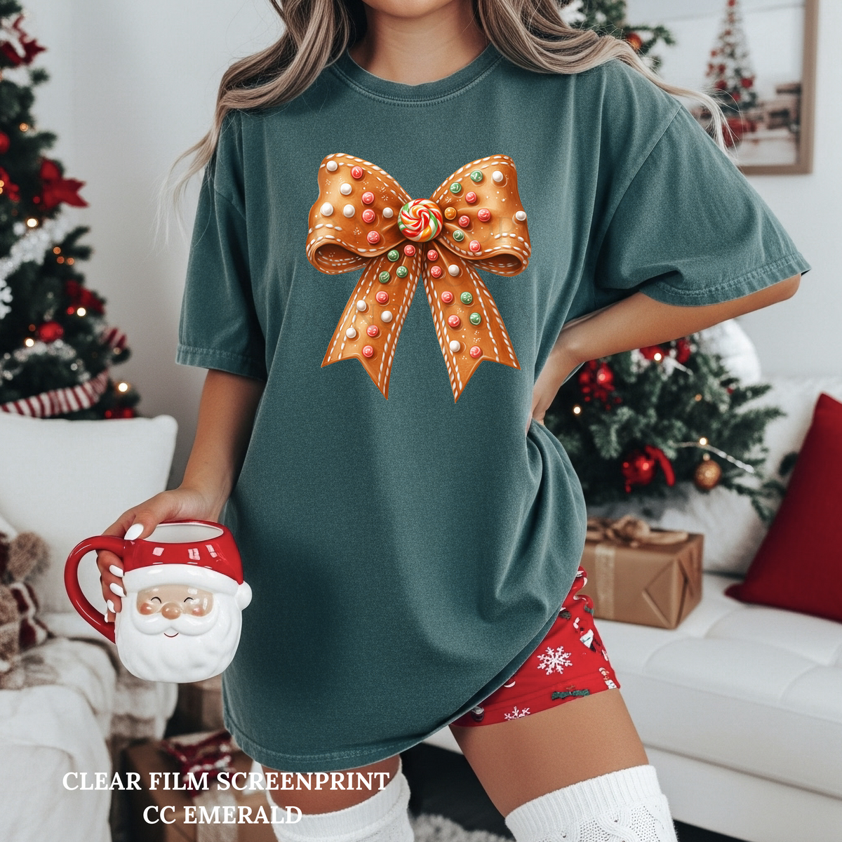Gumdrop Gingerbread Bow -Clear Film