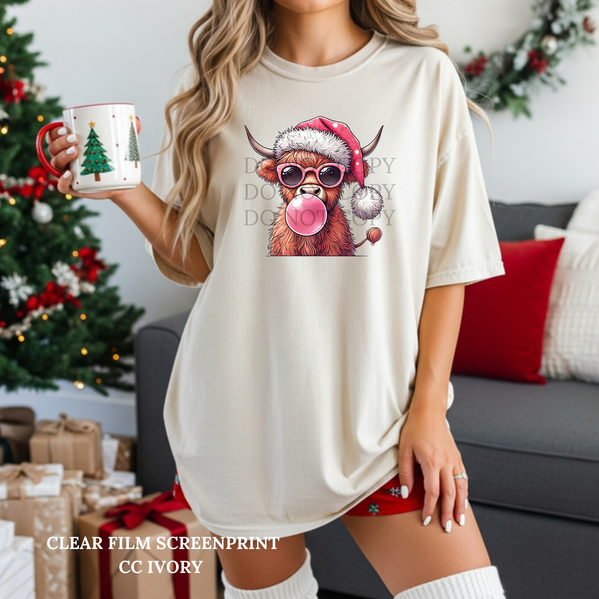 Bubblegum Highland Cow-Clear Film