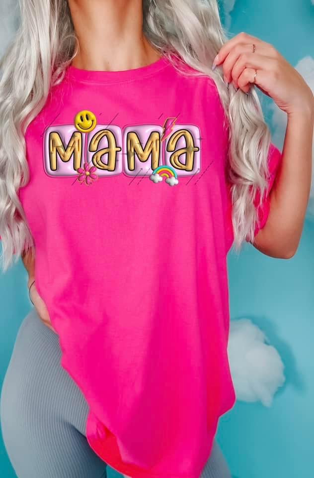 3D mama bubble screen print