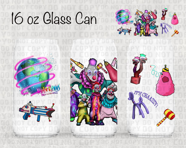 Outer space clowns UV cup wrap