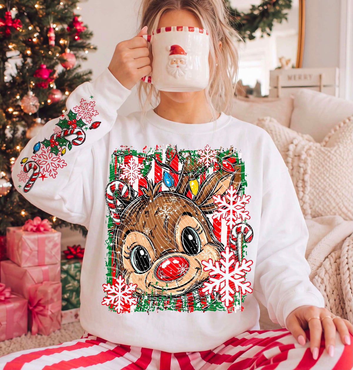 **PRE ORDER**Reindeer w/ Sleeve DTF -DTF TRANSFER