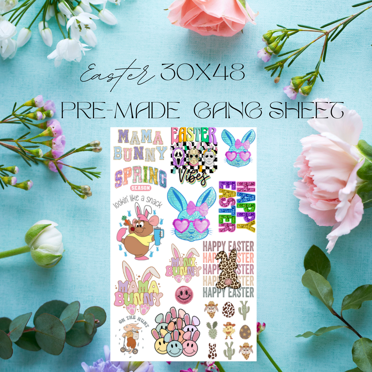 30x48 Easter PRE-MADE GANG SHEET