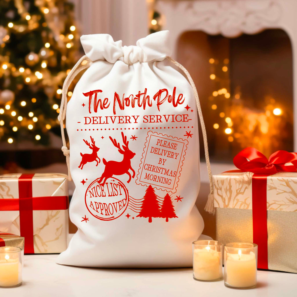 **PRE ORDER**14X19 North Pole Delivery Service RED DTF -DTF TRANSFER
