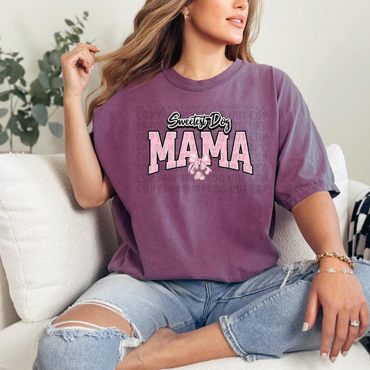 Sweetest dog mama screen print transfer