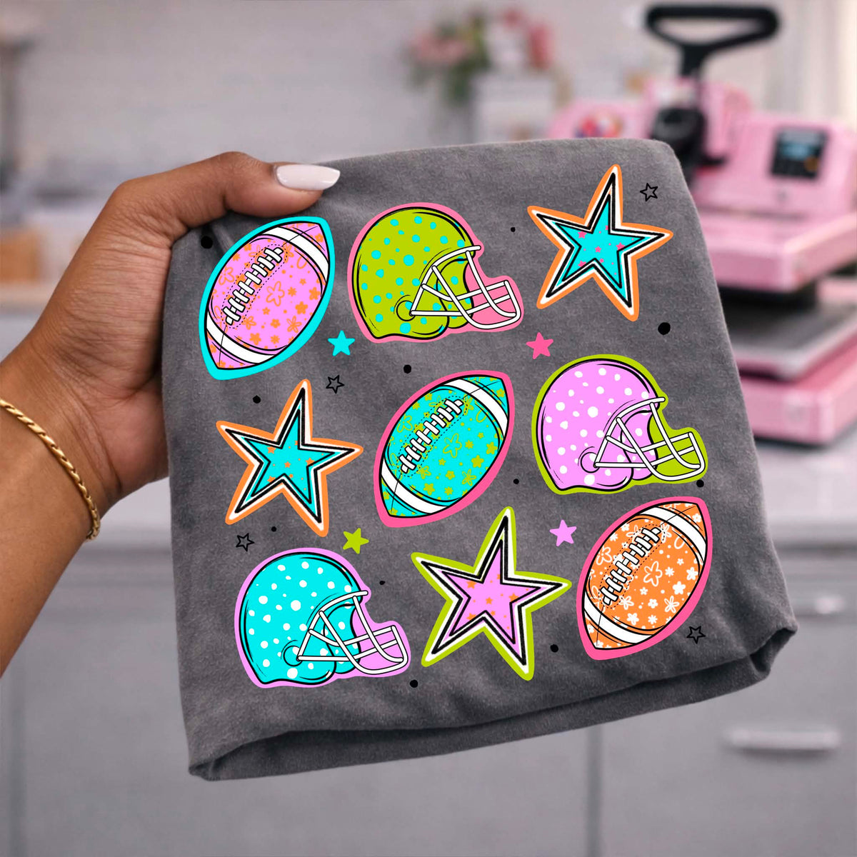 **PRE ORDER** Colorful Football Collage DTF TRANSFER