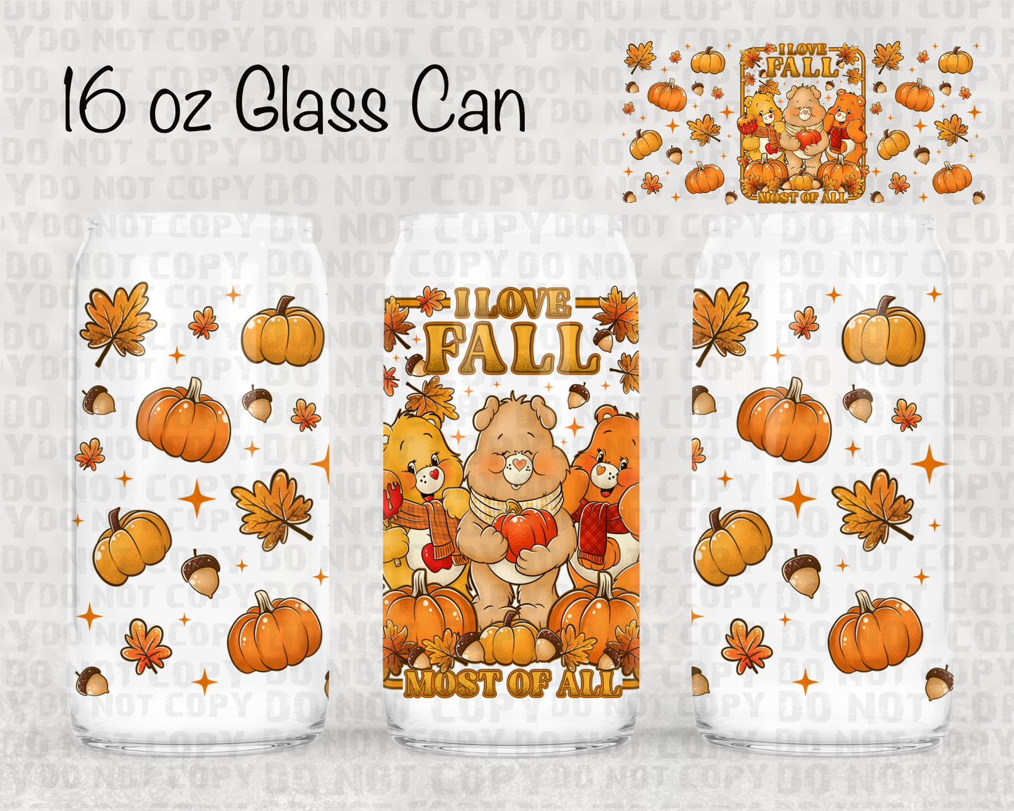 Fall Bears UV cup wrap