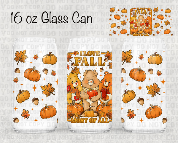 Fall Bears UV cup wrap