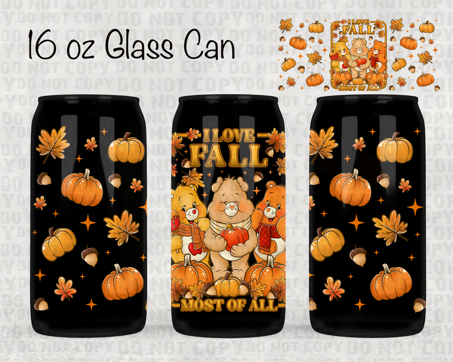 Fall Bears UV cup wrap