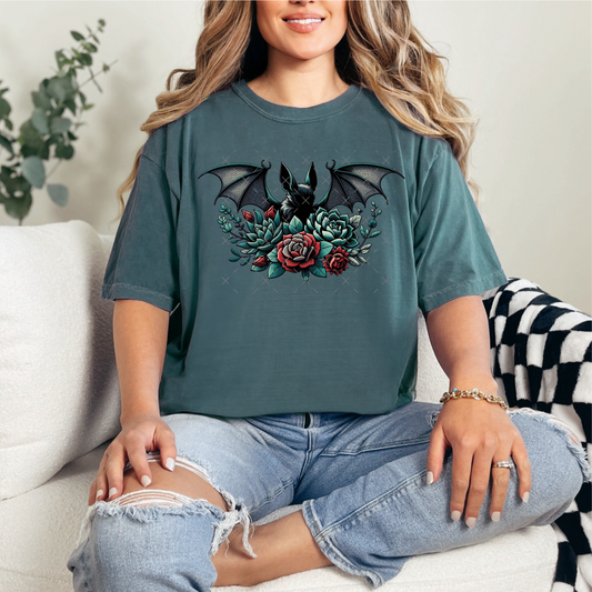 Floral Bat Faux Embroidery— CLEAR FILM