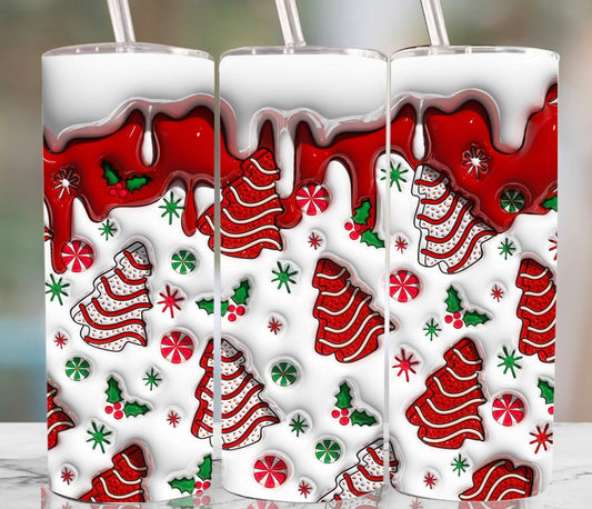 3D Christmas cakes sublimation transfer