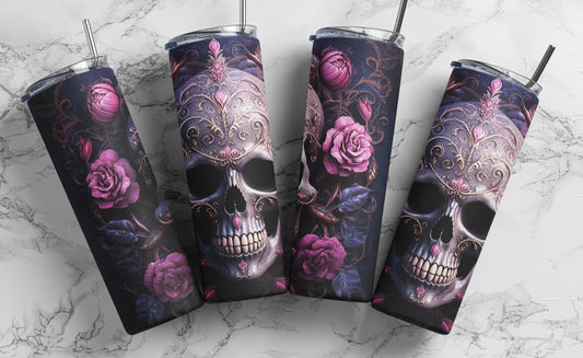 Purple skulls sublimation transfer