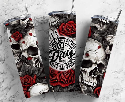 Red rose skelly sublimation transfer