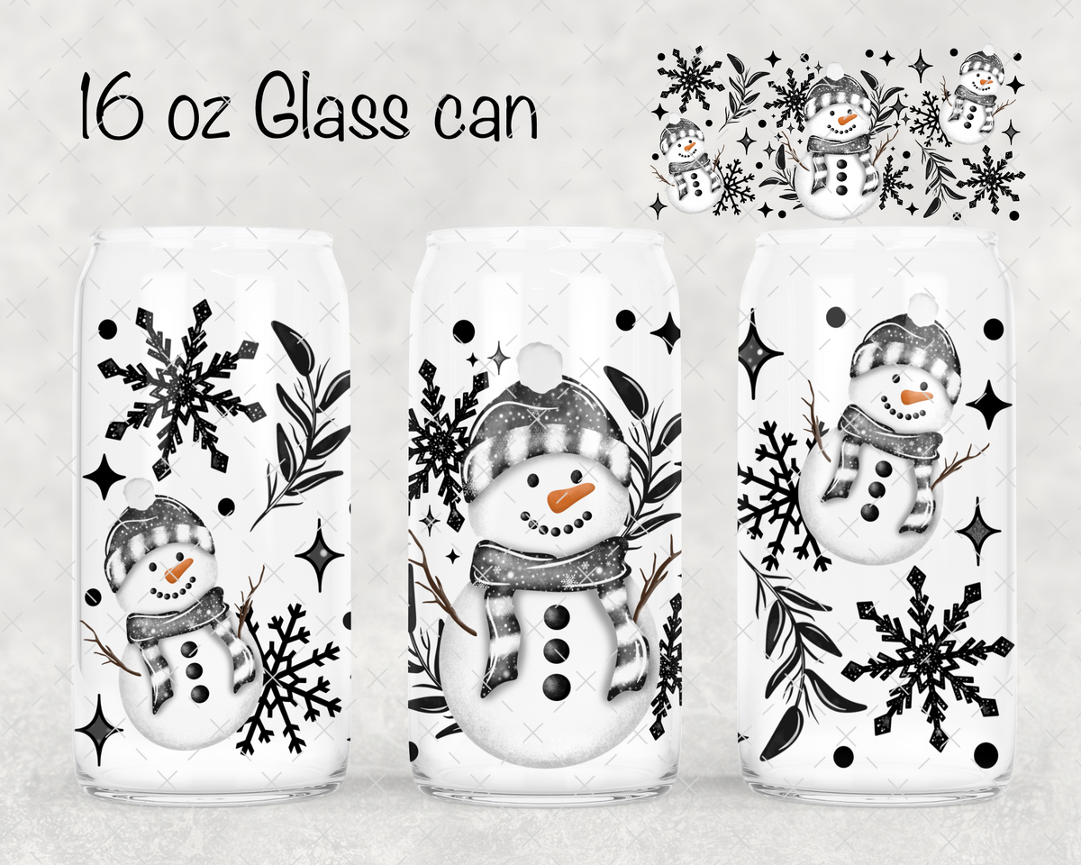 Grey Winter Snowmen UV Cup Wrap
