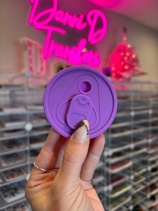 Purple silicone glass can lid