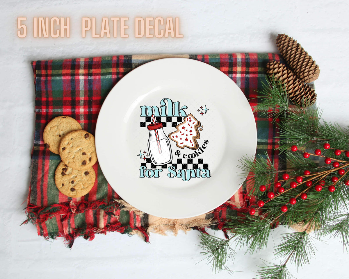 5 INCH MILK & COOKIES FOR SANTA UV PLATE DECAL