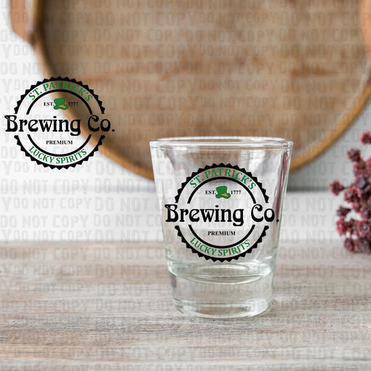 Brewing CO shot glass decal