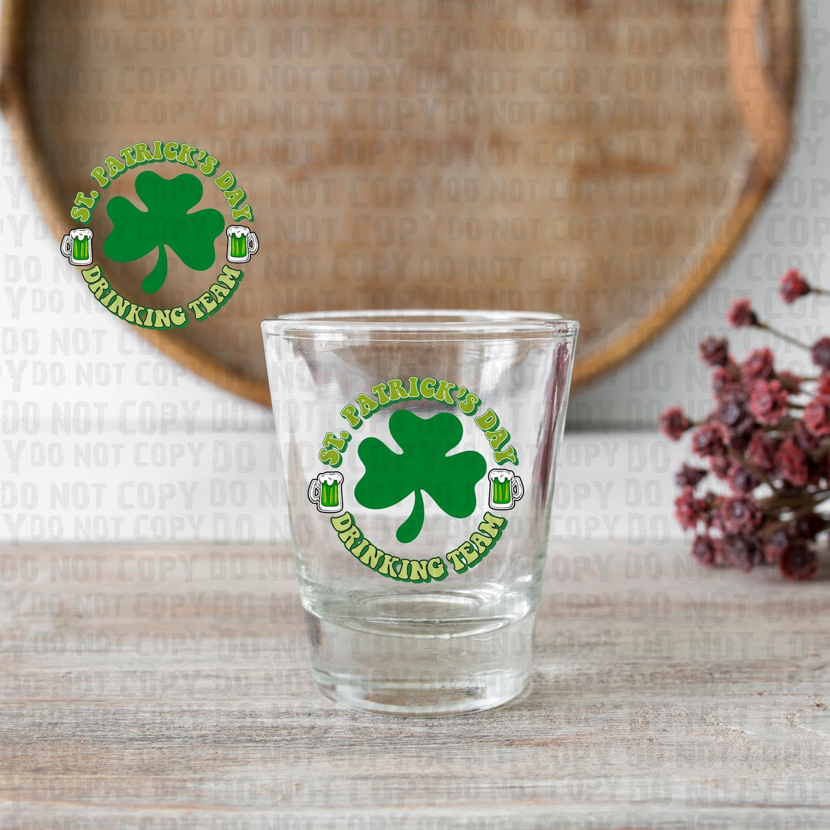 Drinking team shot glass decal