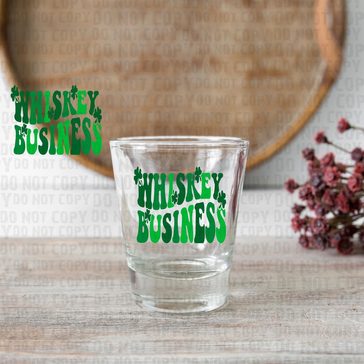 Whiskey Business shot glass decal
