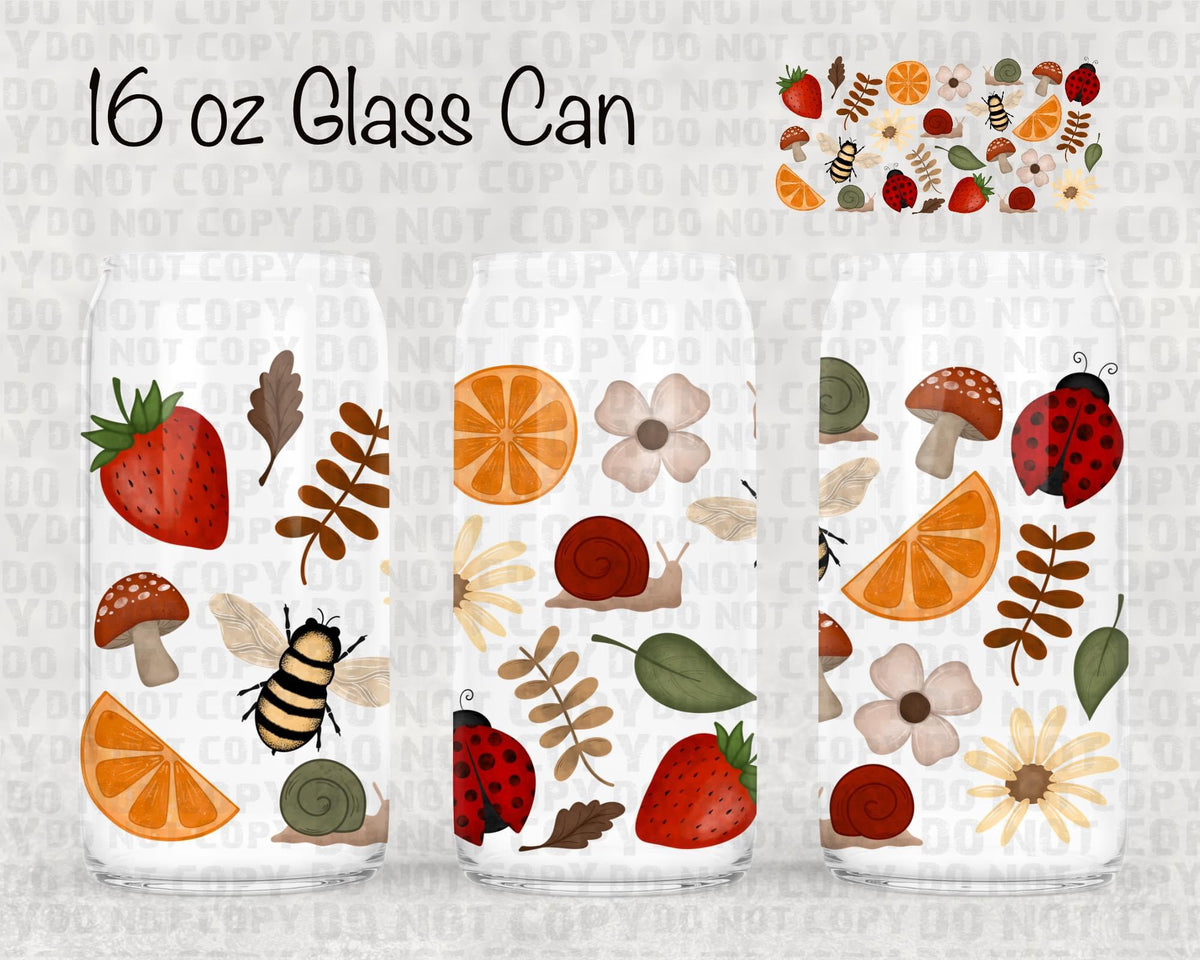 Bees and fruit UV cup wrap