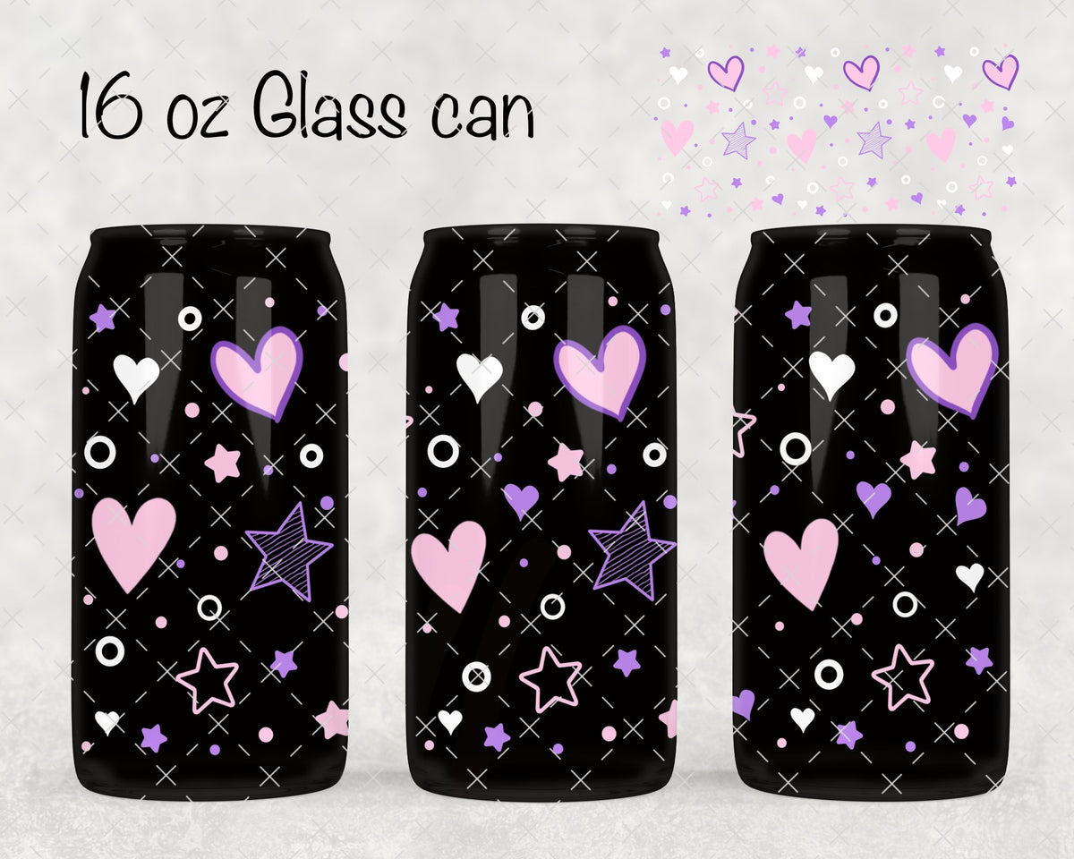 Pink/Purple Hearts & Stars UV Cup Wrap