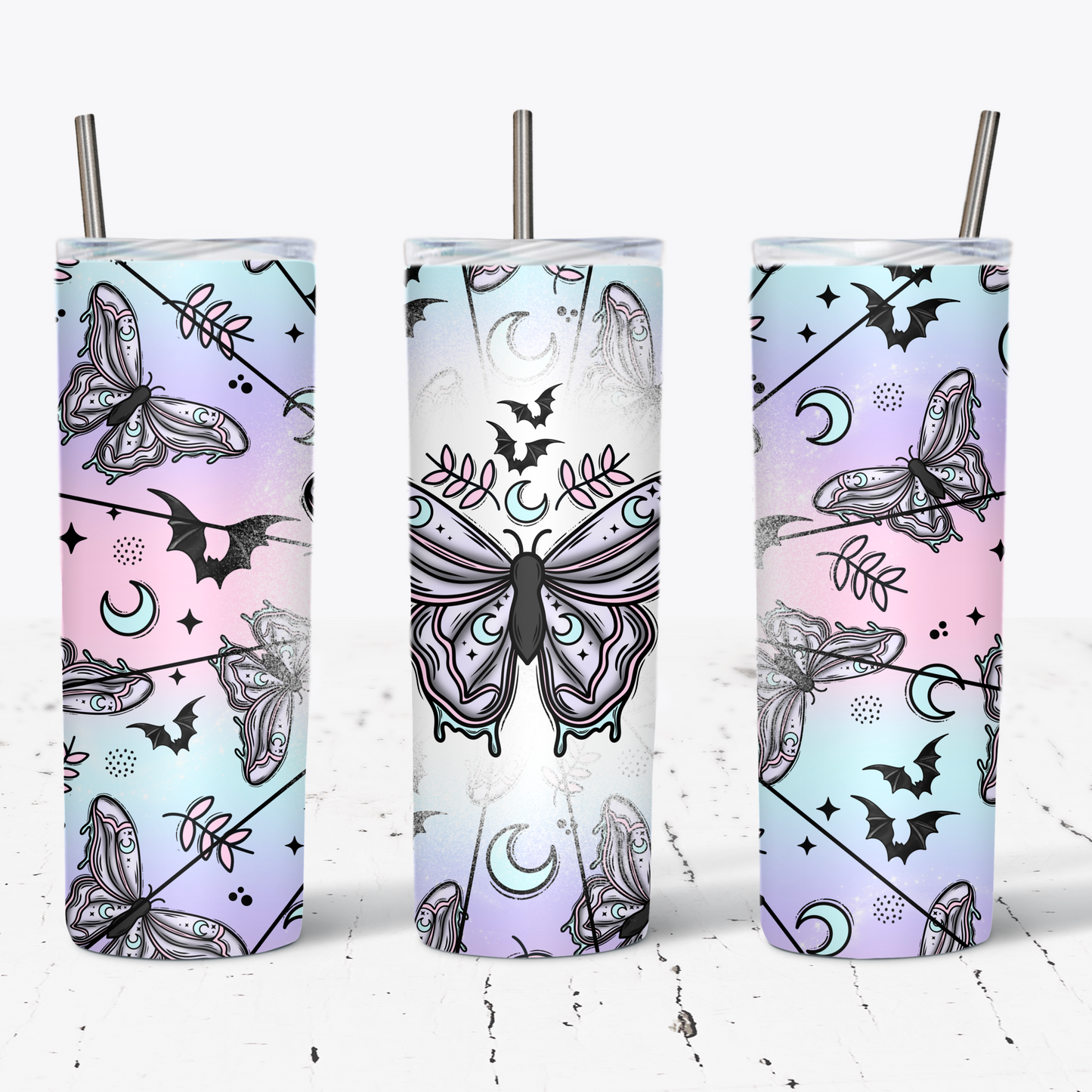 Pastel butterfly sublimation transfer