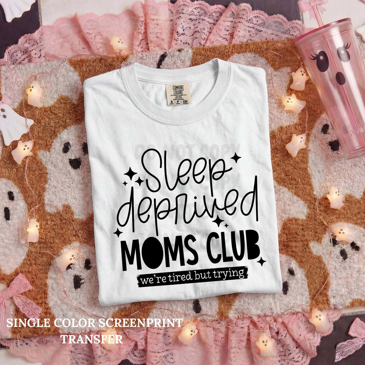 Sleep Deprived Single Color  *BLACK INK* Single Color Screen Print Transfer