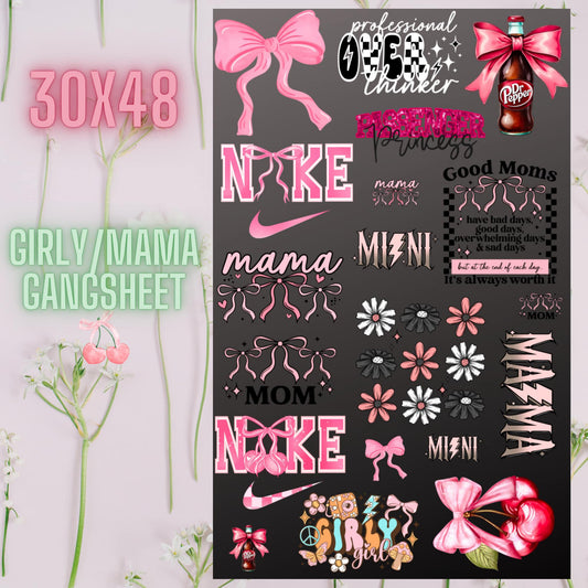 ** New ** Girly/Mama Pre- Made Gang Sheet 30x48