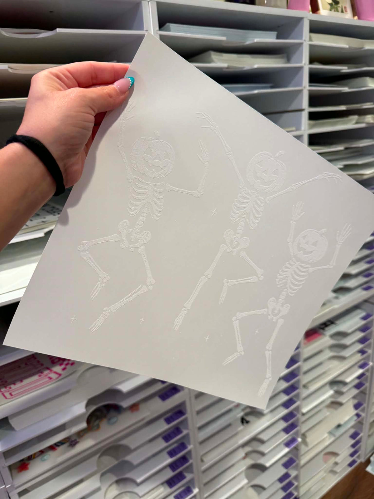Pumpkin Skellies Single Color  *WHITE INK* Single Color Screen Print Transfer