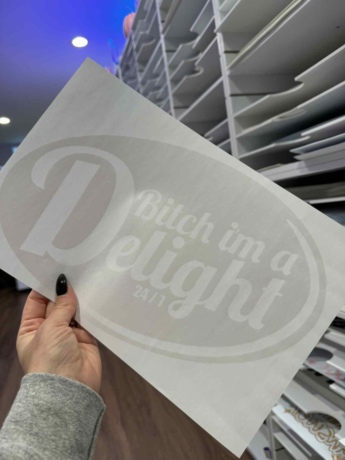 B Delight Single Color  * BURGUNDY INK* Single Color Screen Print Transfer