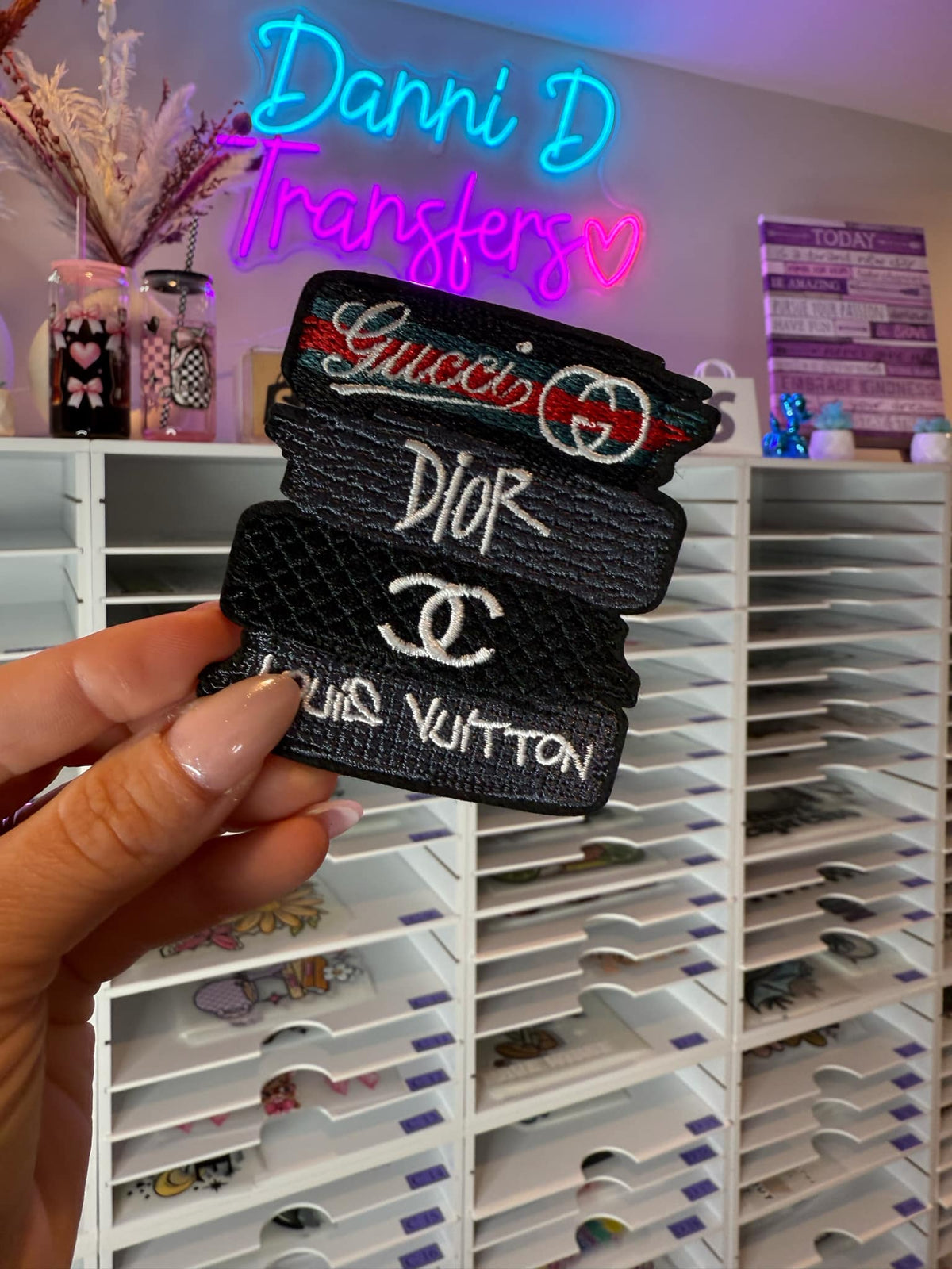 Black Designer Hat Patch