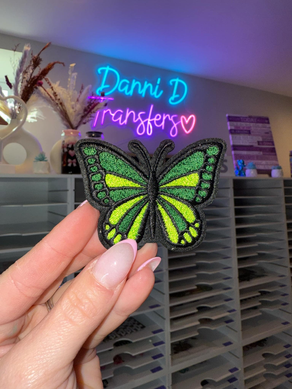 Green Butterfly Hat Patch