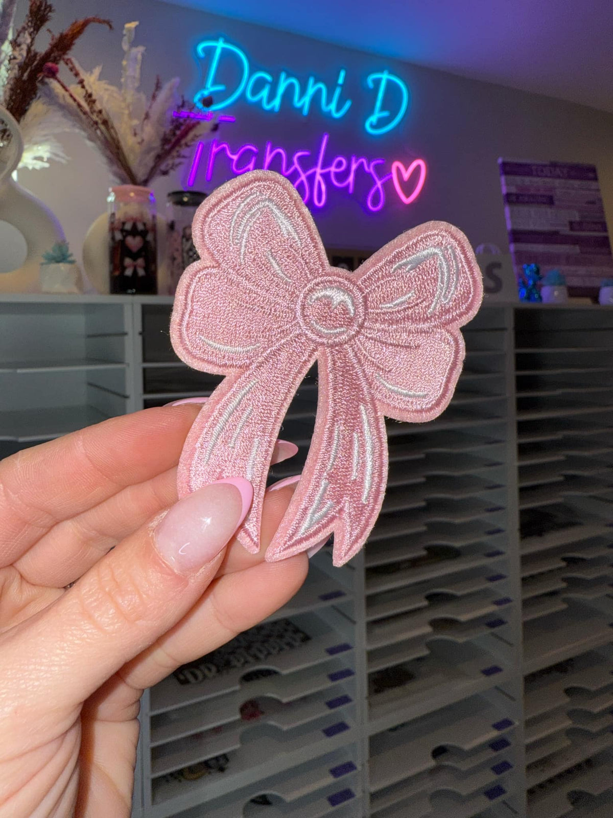 Pink Coquette Bow Hat Patch
