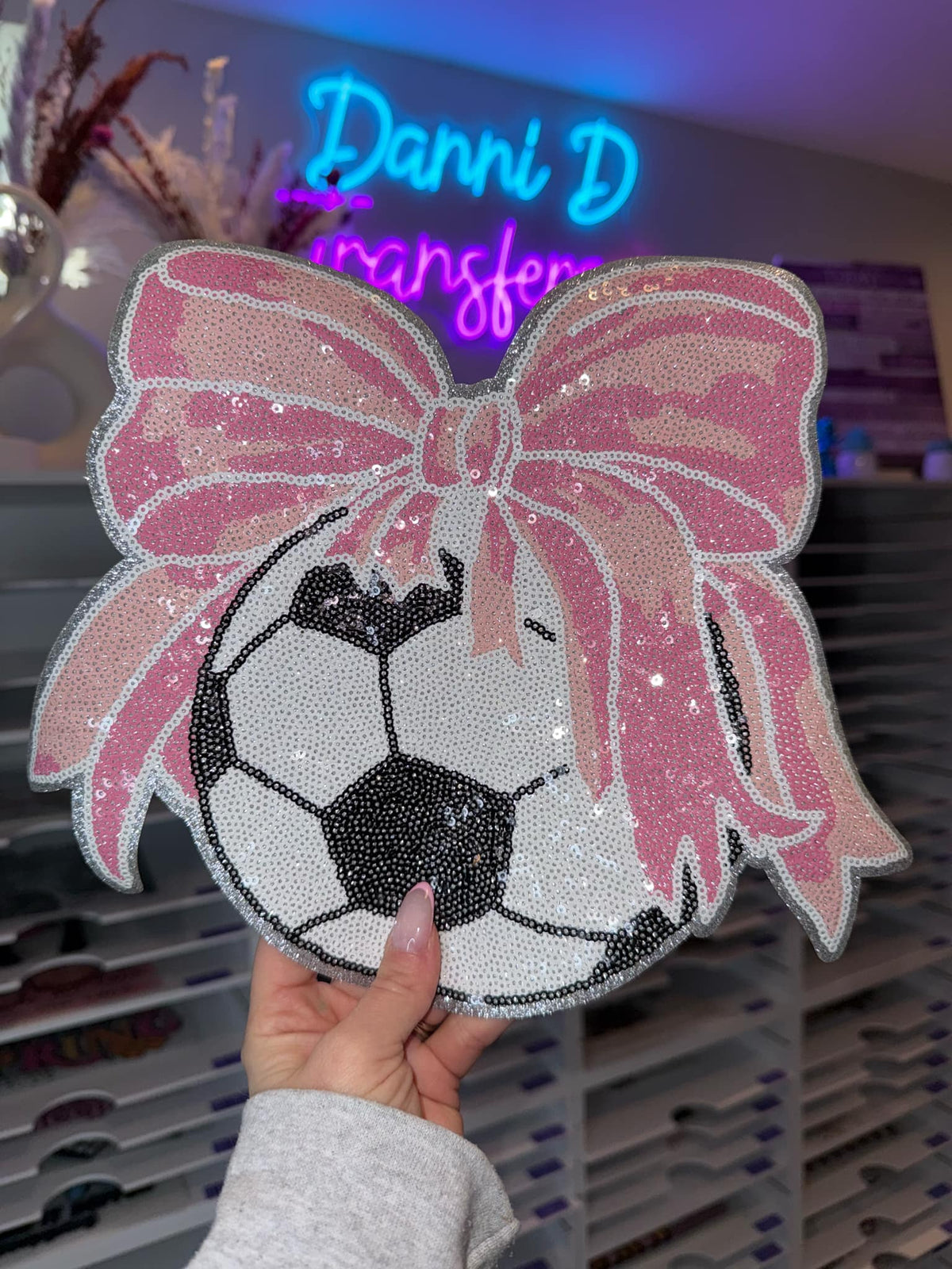 Soccer Coquette Sequin Chenille Patch