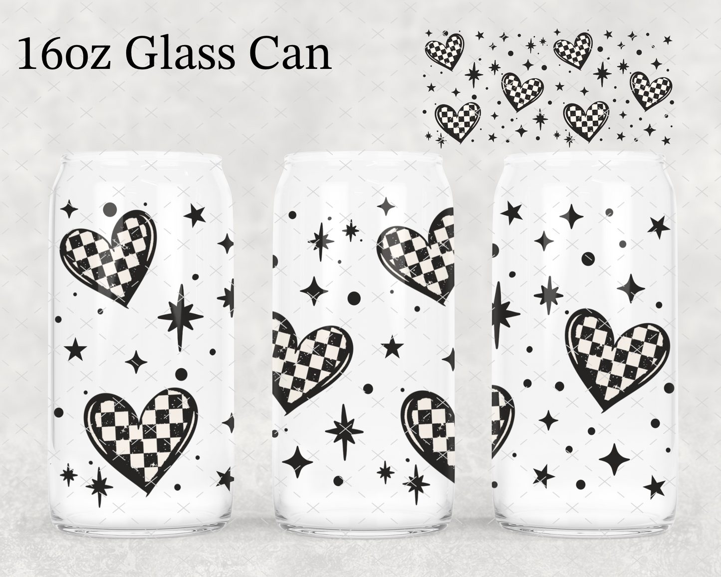 Checkered Hearts UV Cup Wrap