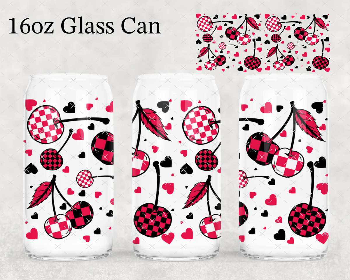 Red Checker Cherries UV Cup Wrap