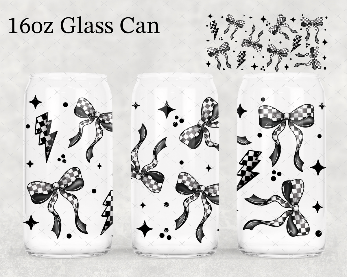 Checker Coquette Bows UV Cup Wrap