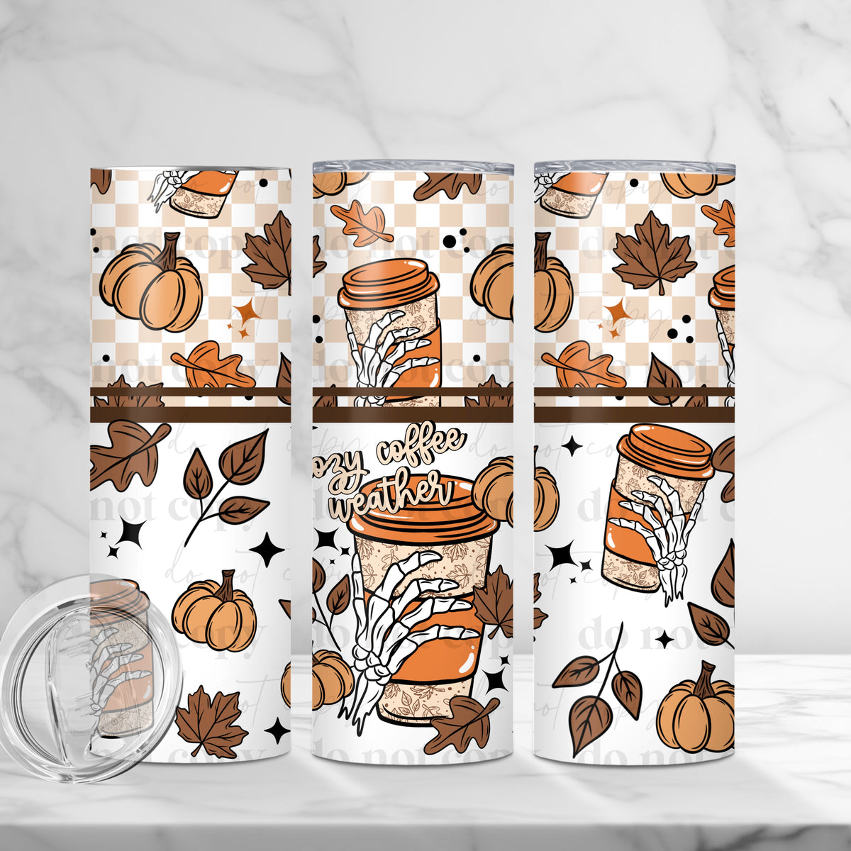 Cozy Coffee Weather 20oz Skinny Sublimation Tumbler