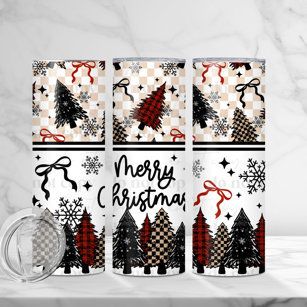 Merry Christmas 20oz Skinny Sublimation Tumbler