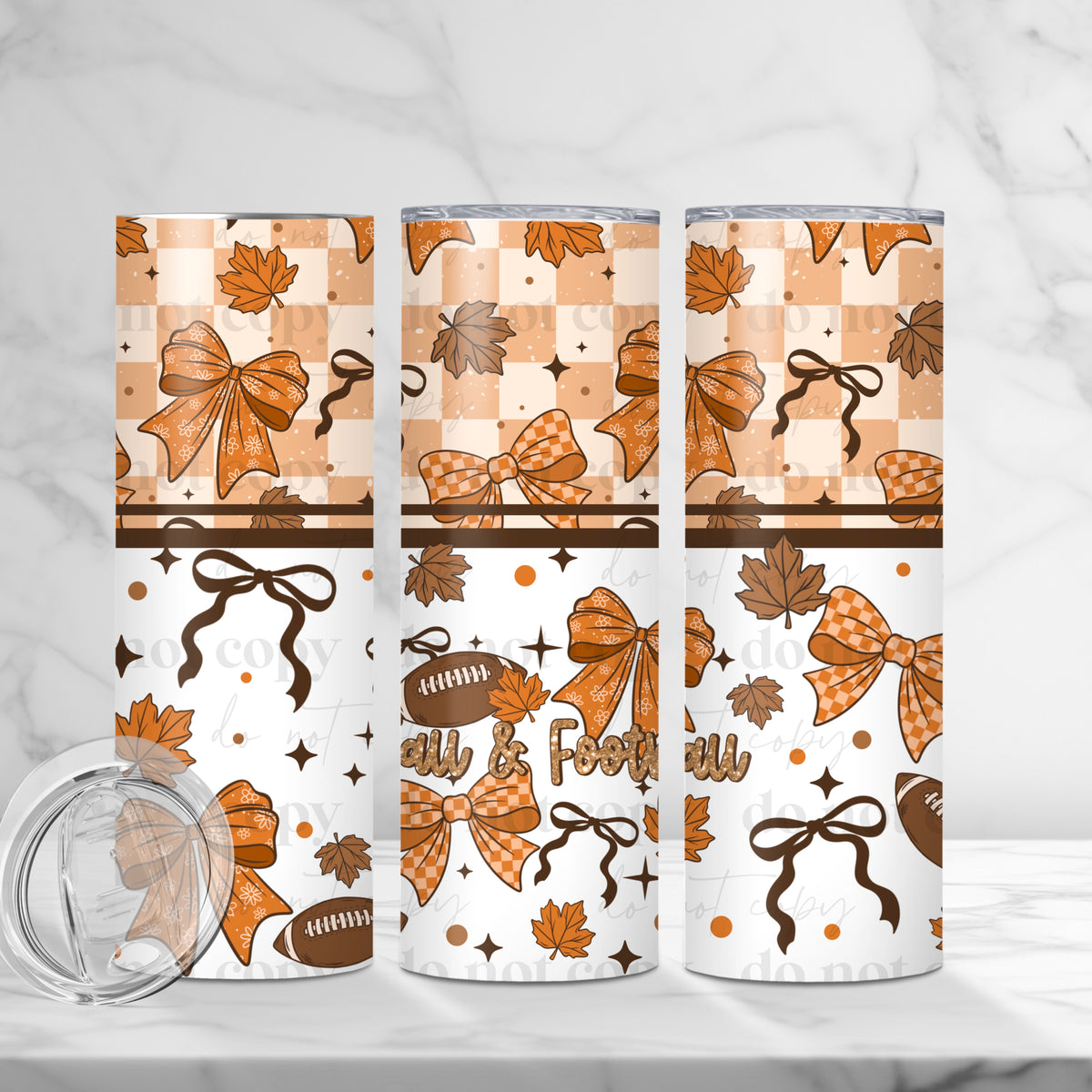 Fall & Football 20oz Skinny Sublimation Tumbler
