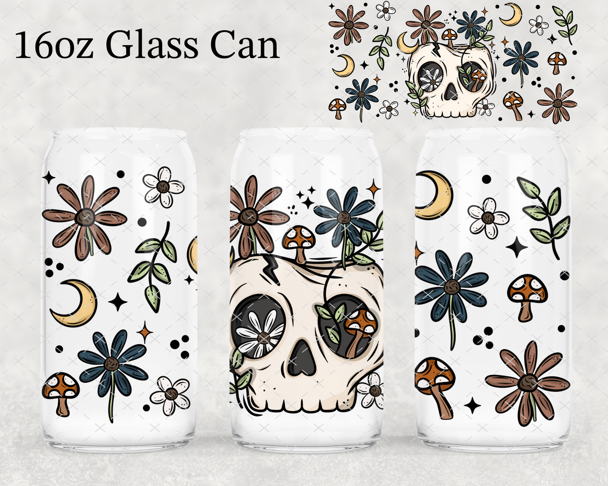 Floral Skull UV Cup Wrap