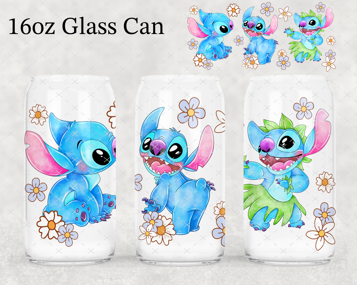 Floral Blue Guy UV Cup Wrap